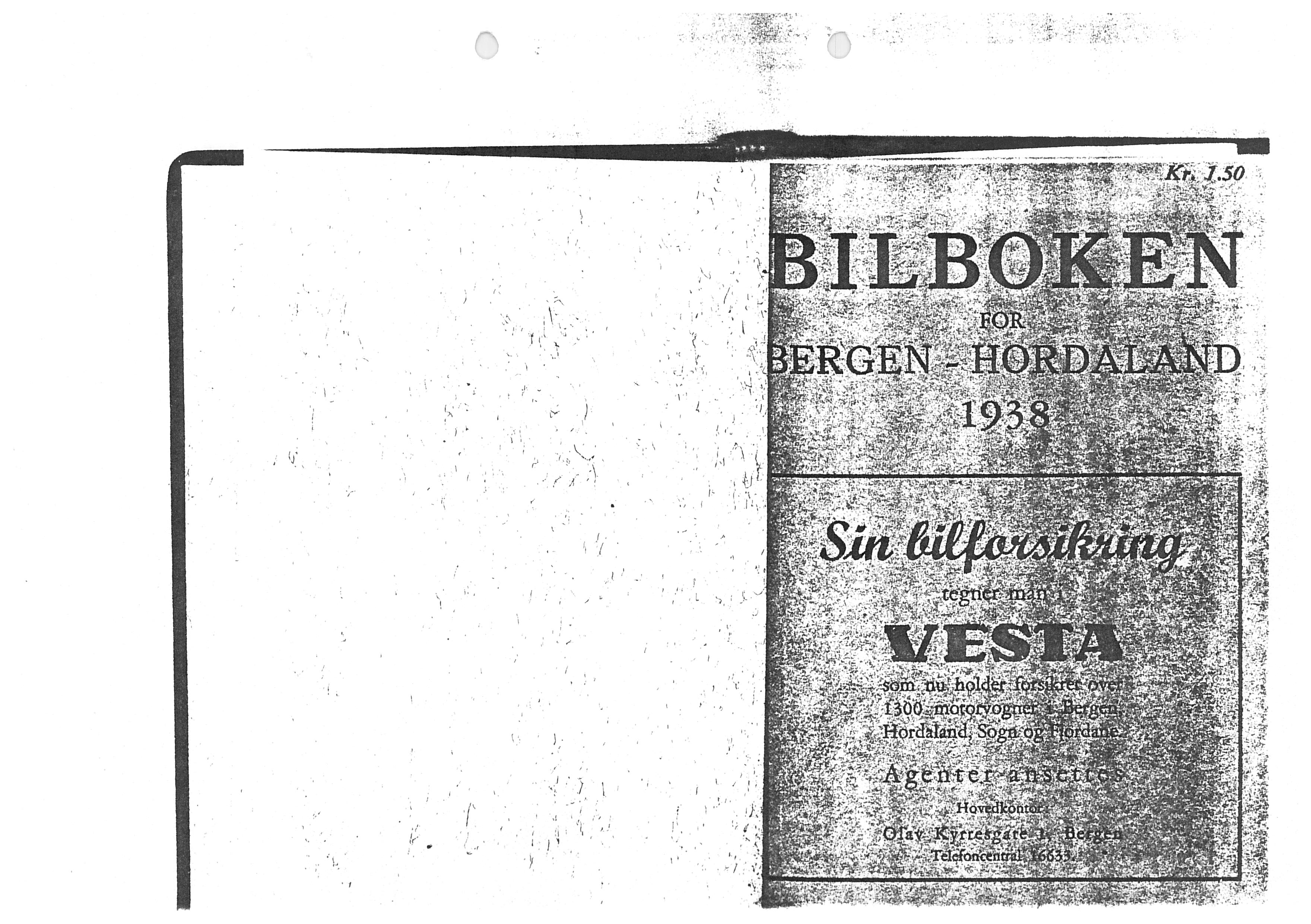 Artikkelbilde til artikkelen Bilboken 1938 Bergen & Hordaland